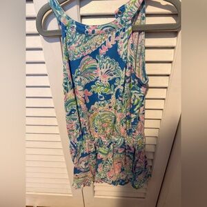 Lilly Pulitzer Sleeveless Paisley Floral romper in Blue, Pink & Green